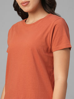 Women's Rust 100% Organic Cotton Regular Fit Tshirt