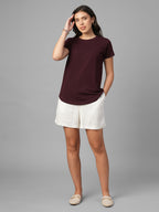 Women's Wine 100% Organic Cotton Regular Fit Tshirt