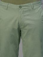 Men's Green Cotton Lycra Regular Fit Pant