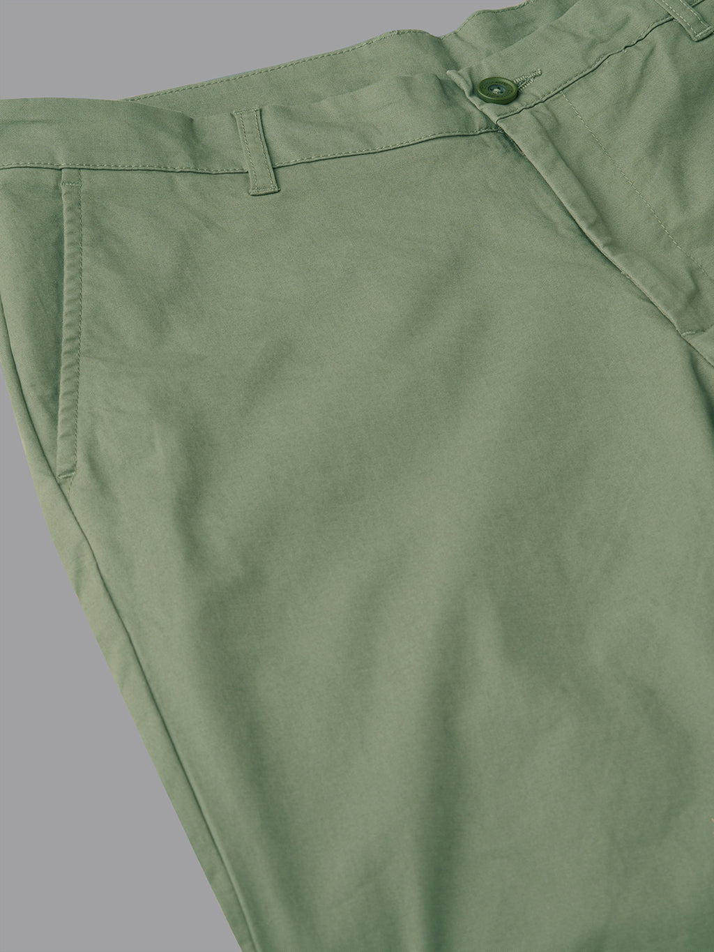 Men's Green Cotton Lycra Regular Fit Pant