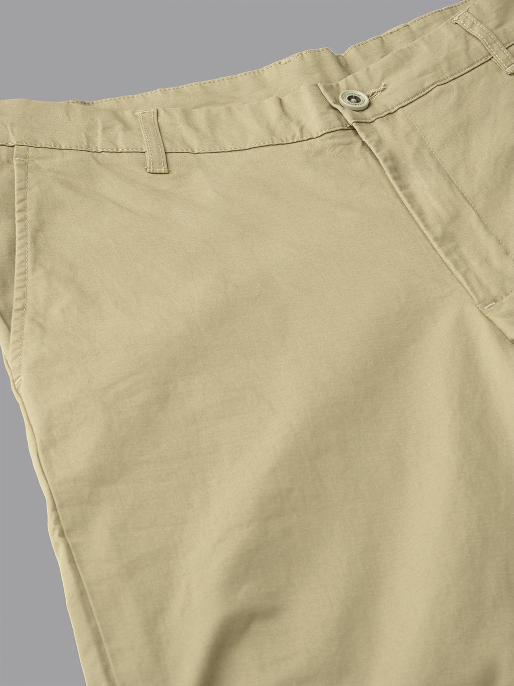 Men's Khaki Cotton Lycra Regular Fit Pant