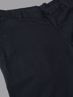 Men's Navy Cotton Lycra Regular Fit Pant