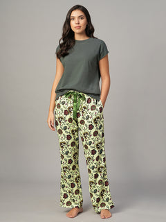 Women's Cream 100% Viscose Regular Fit Pyjama