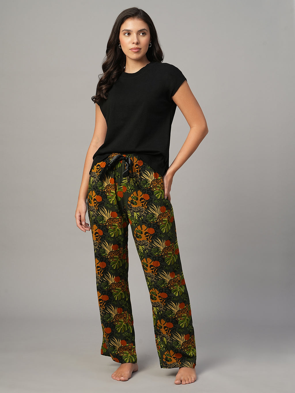 Women's Multi 100% Viscose Regular Fit Pyjama