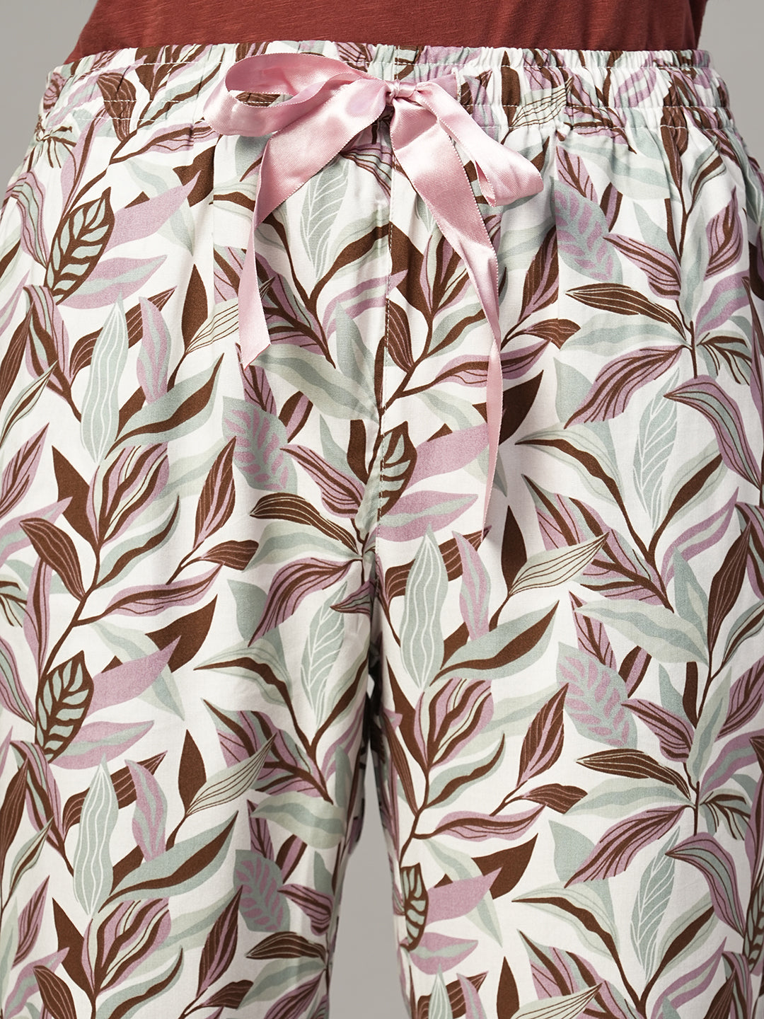 Women's White 100% Viscose Regular Fit Pyjama