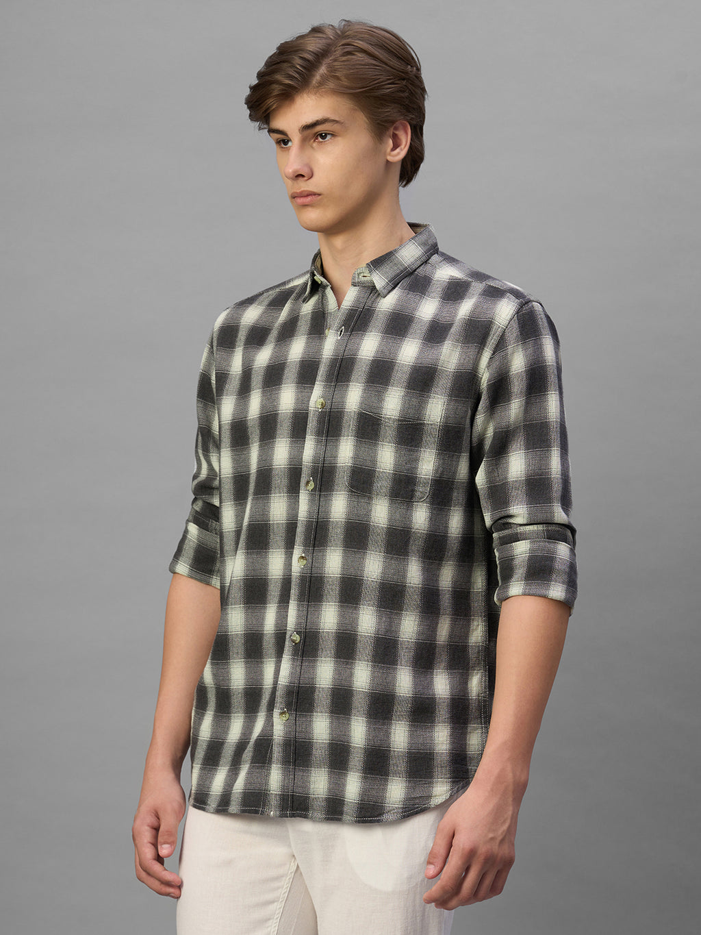 Men's Black 100% Cotton Regular Fit Shirt