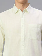 Men's Offwhite 100% Cotton Regular Fit Shirt