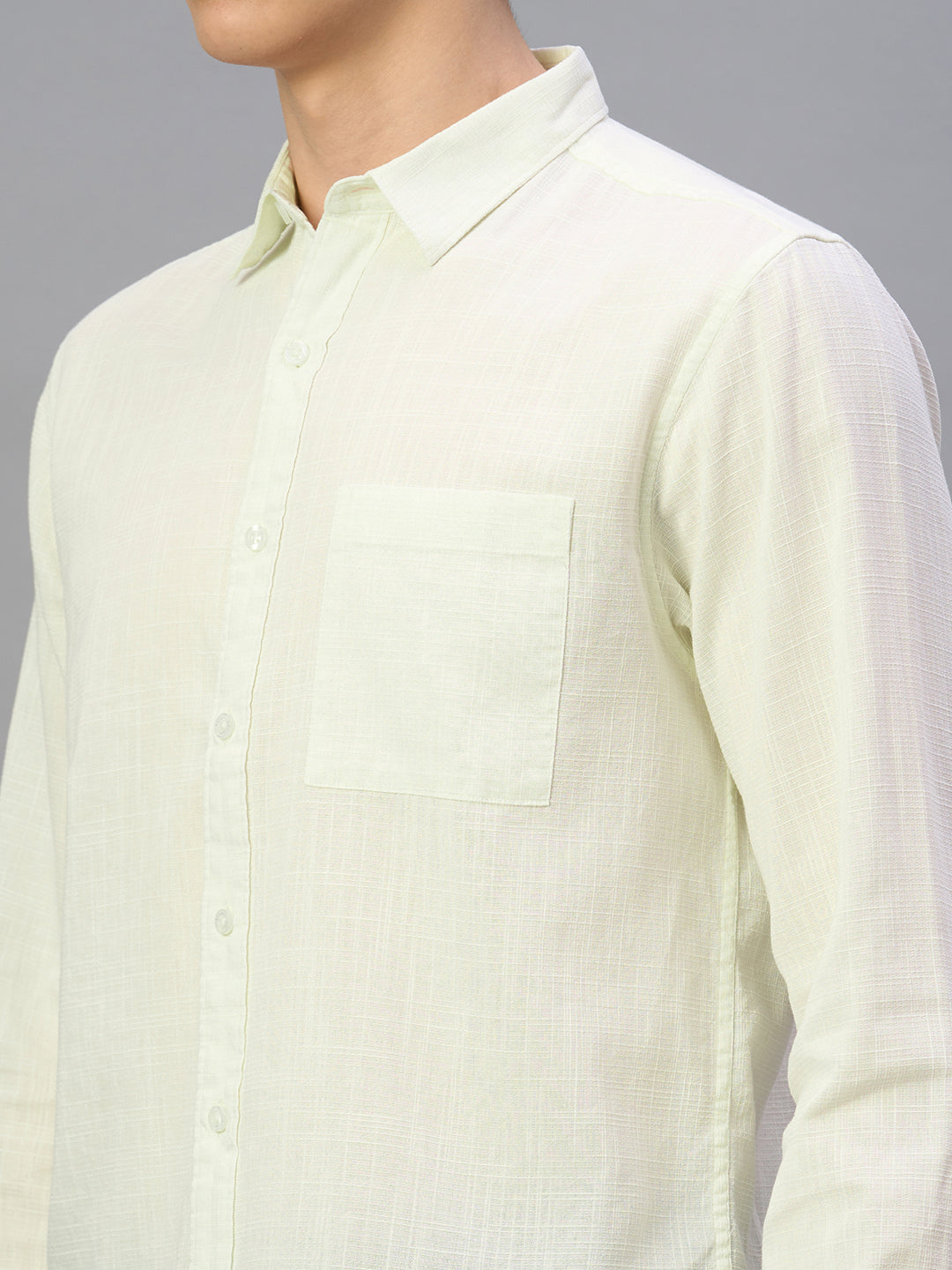 Men's Offwhite 100% Cotton Regular Fit Shirt