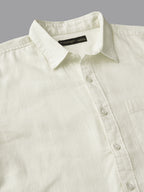 Men's Offwhite 100% Cotton Regular Fit Shirt