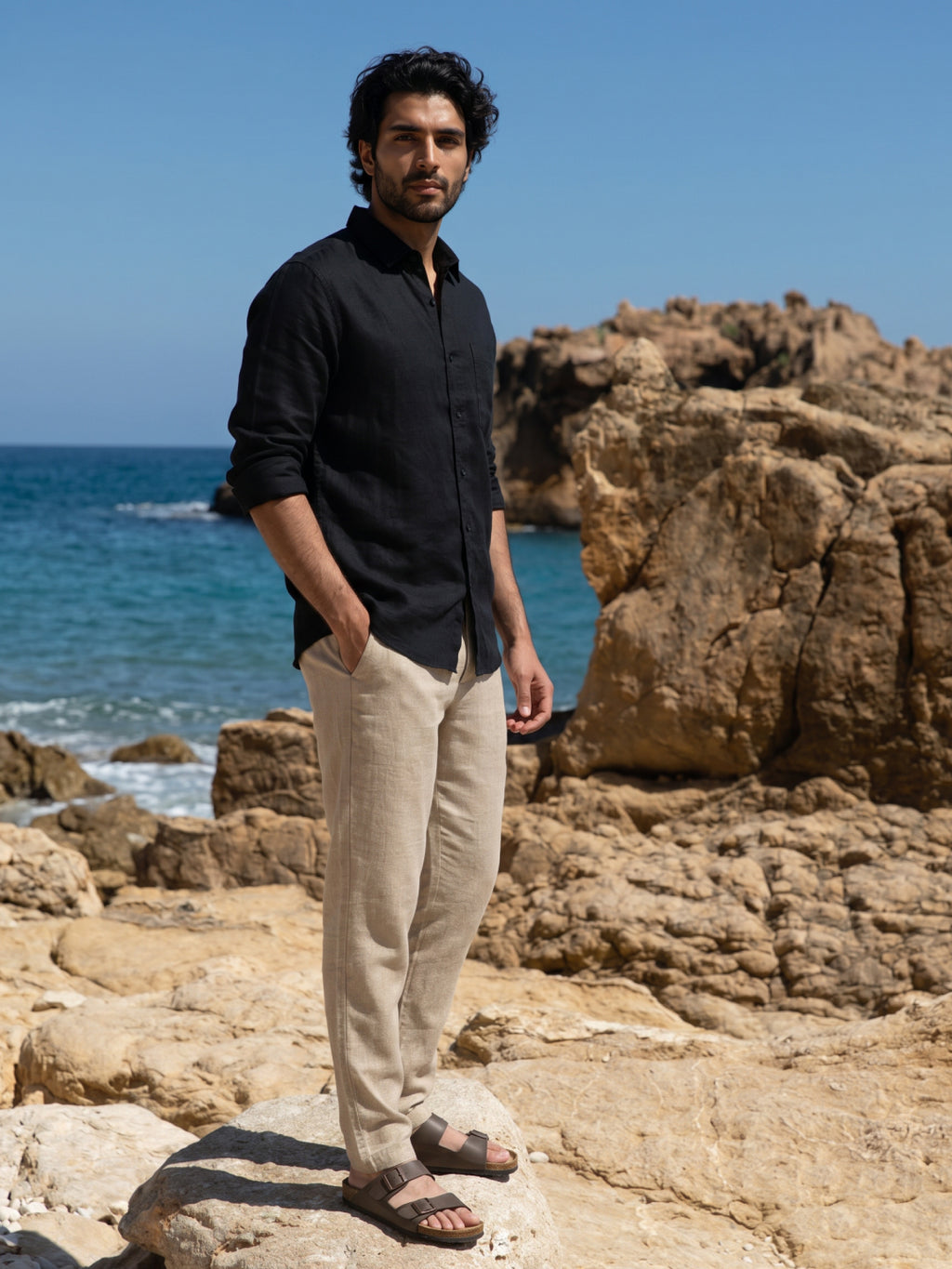 Men's Black 100% Cotton Regular Fit Shirt