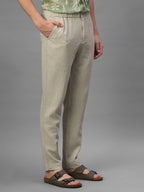 Men's Natural Cotton Linen Regular Fit Pant