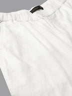 Men's White Cotton Linen Regular Fit Pant