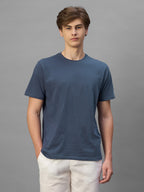 Men's Blue 100% Organic Cotton Regular Fit Tshirt