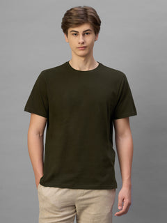 Men's Brown 100% Organic Cotton Regular Fit Tshirt