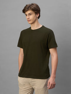 Men's Brown 100% Organic Cotton Regular Fit Tshirt