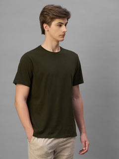 Men's Brown 100% Organic Cotton Regular Fit Tshirt