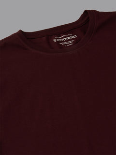Men's Wine 100% Organic Cotton Regular Fit Tshirt
