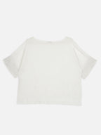 Women's Offwhite 100% Linen Boxy Fit Blouse