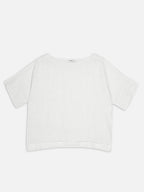 Women's Beige 100% Linen Boxy Fit Blouse
