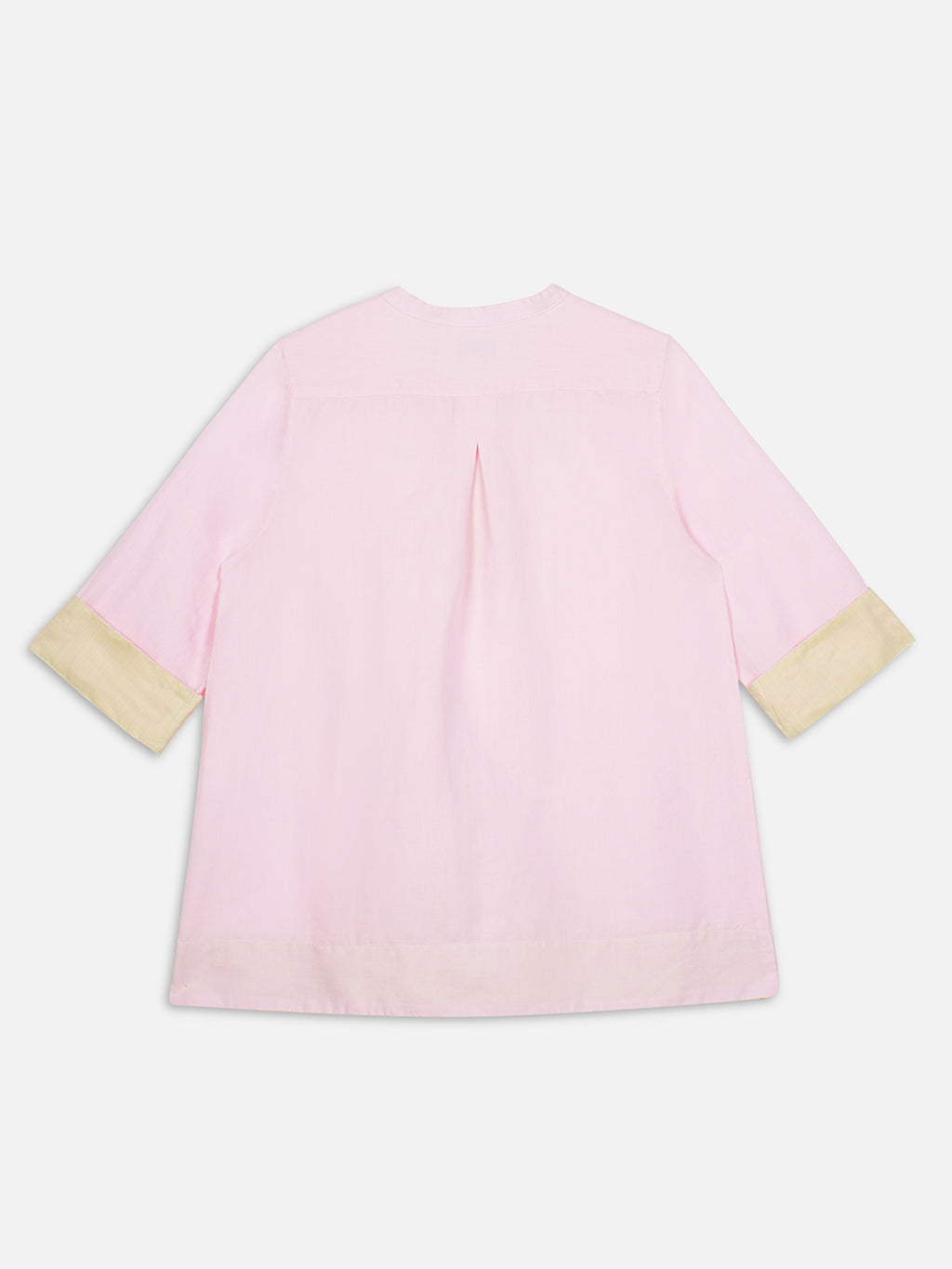 Women's Pink Linen Cotton Regular Fit Blouse