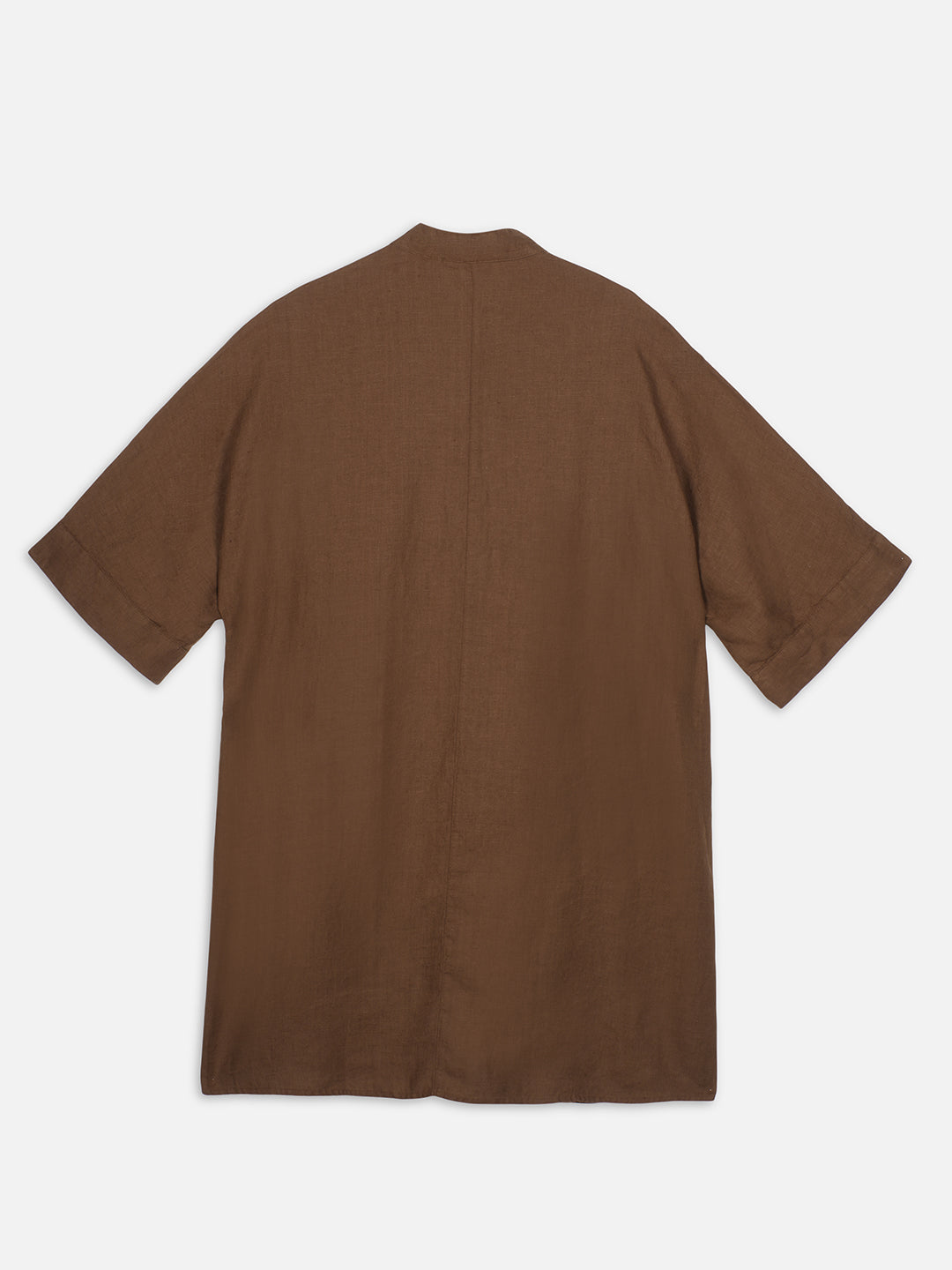 Women's Brown 100% Linen Boxy Fit Kurta