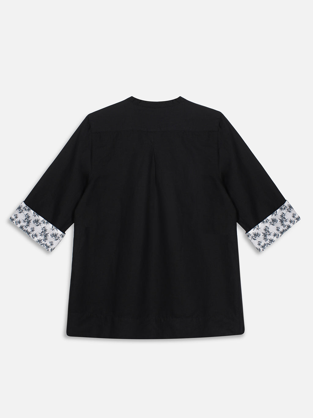 Women's Black Linen Cotton Regular Fit Blouse