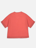 Women's Coral 100% Linen Boxy Fit Blouse