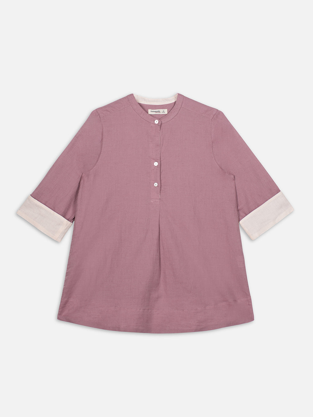 Women's Peach Linen Cotton Regular Fit Blouse
