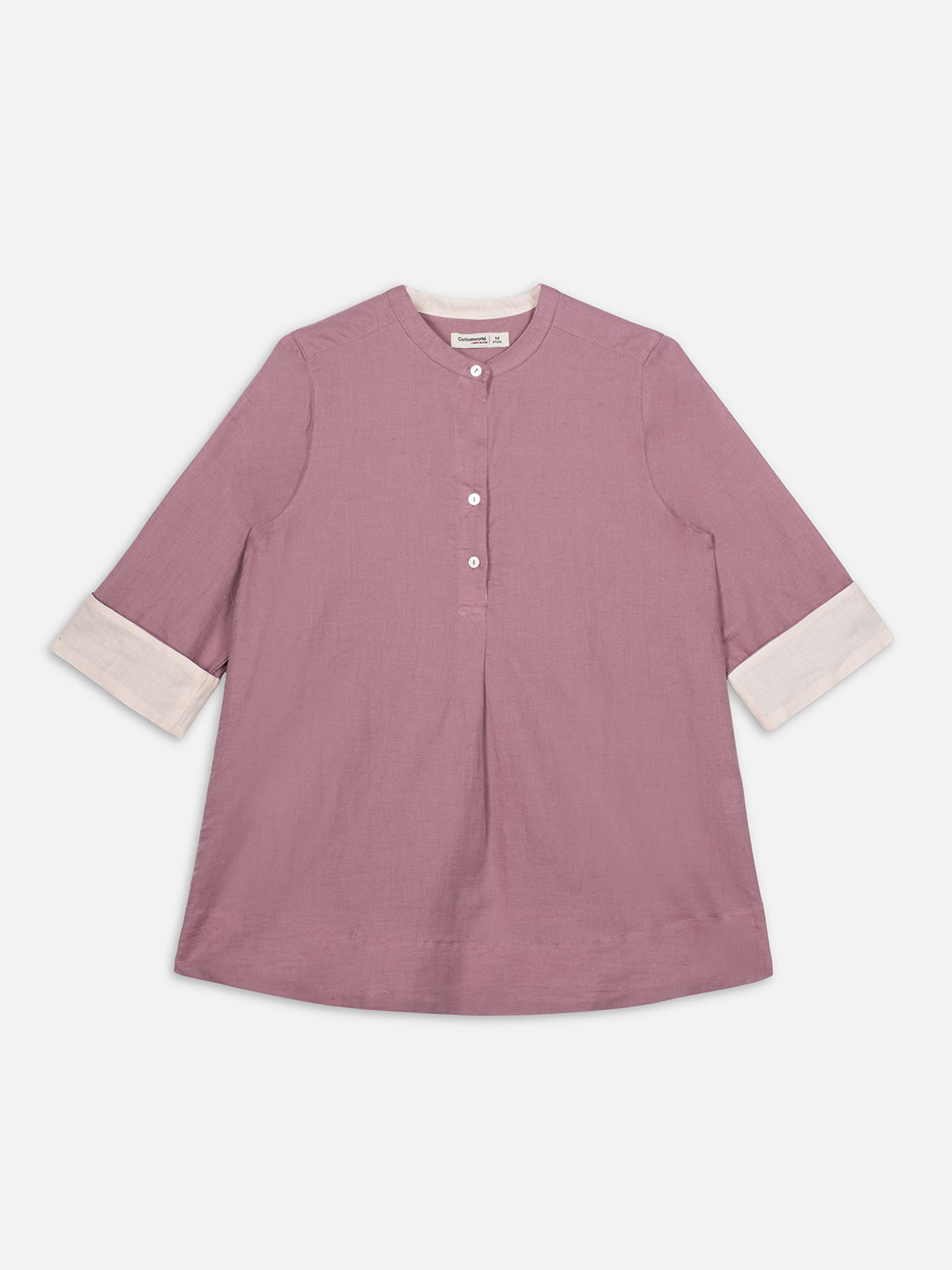 Women's Peach Linen Cotton Regular Fit Blouse