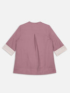 Women's Peach Linen Cotton Regular Fit Blouse