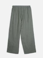 Women's Olive 100% Linen Regular Fit Pant