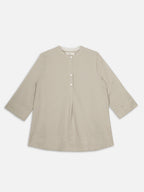 Women's Khaki Linen Cotton Regular Fit Blouse