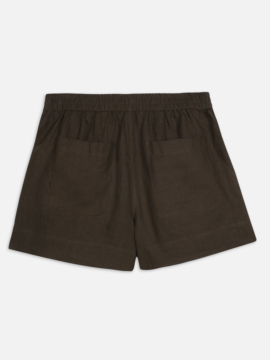 Women's Coffee 100% Linen Regular Fit Shorts