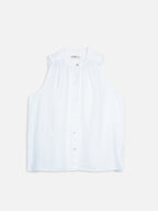 Women's White 100% Linen Regular Fit Blouse