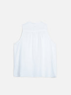 Women's White 100% Linen Regular Fit Blouse