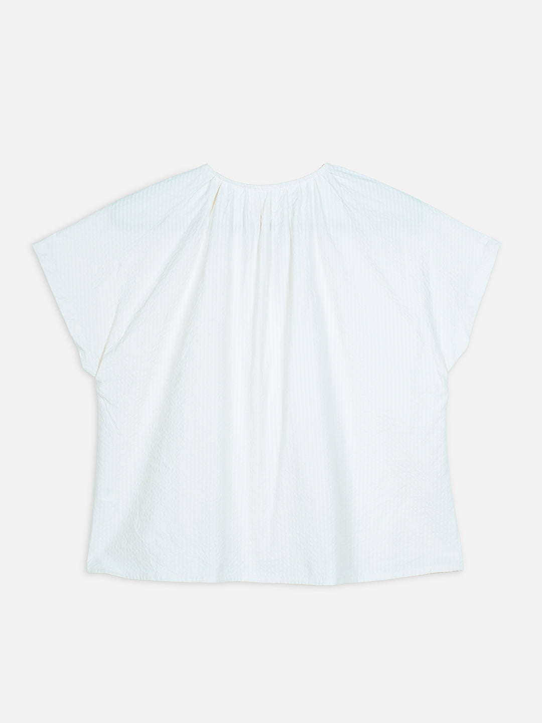 Women's Offwhite 100% Cotton Regular Fit Blouse