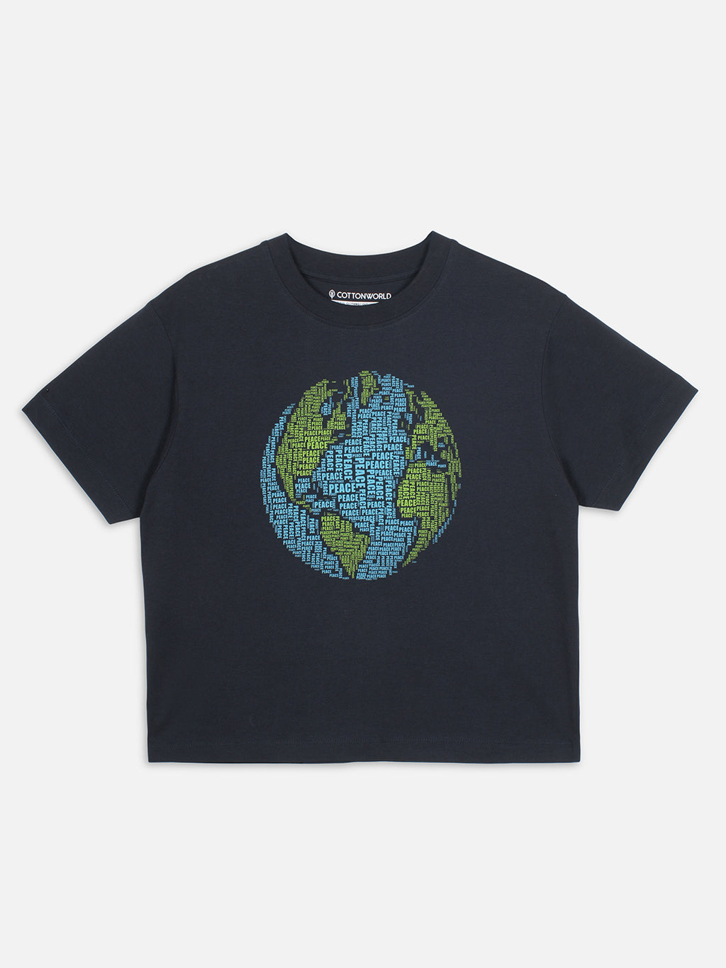 Women's Navy 100% Organic Cotton Regular Fit Tshirt