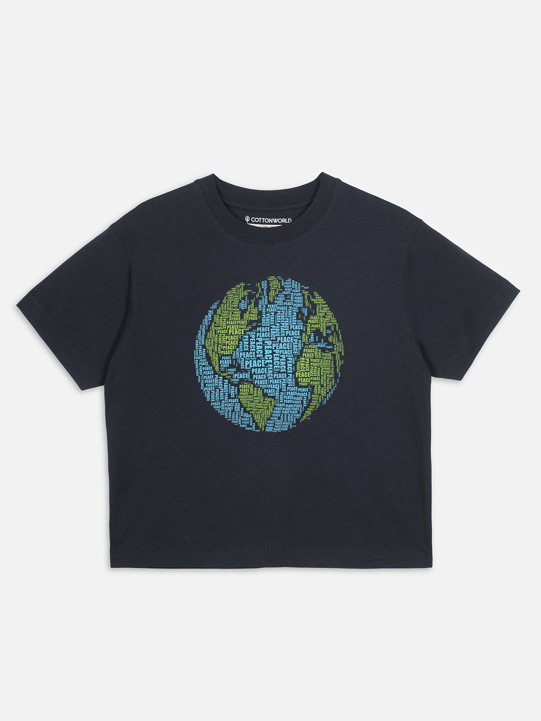 Women's Navy 100% Organic Cotton Regular Fit Tshirt