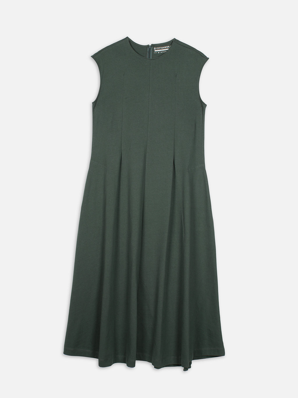 Women's Green 100% Organic Cotton Regular Fit Knit Dress
