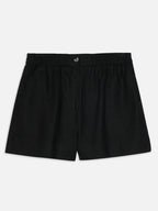 Women's Black 100% Linen Regular Fit Shorts