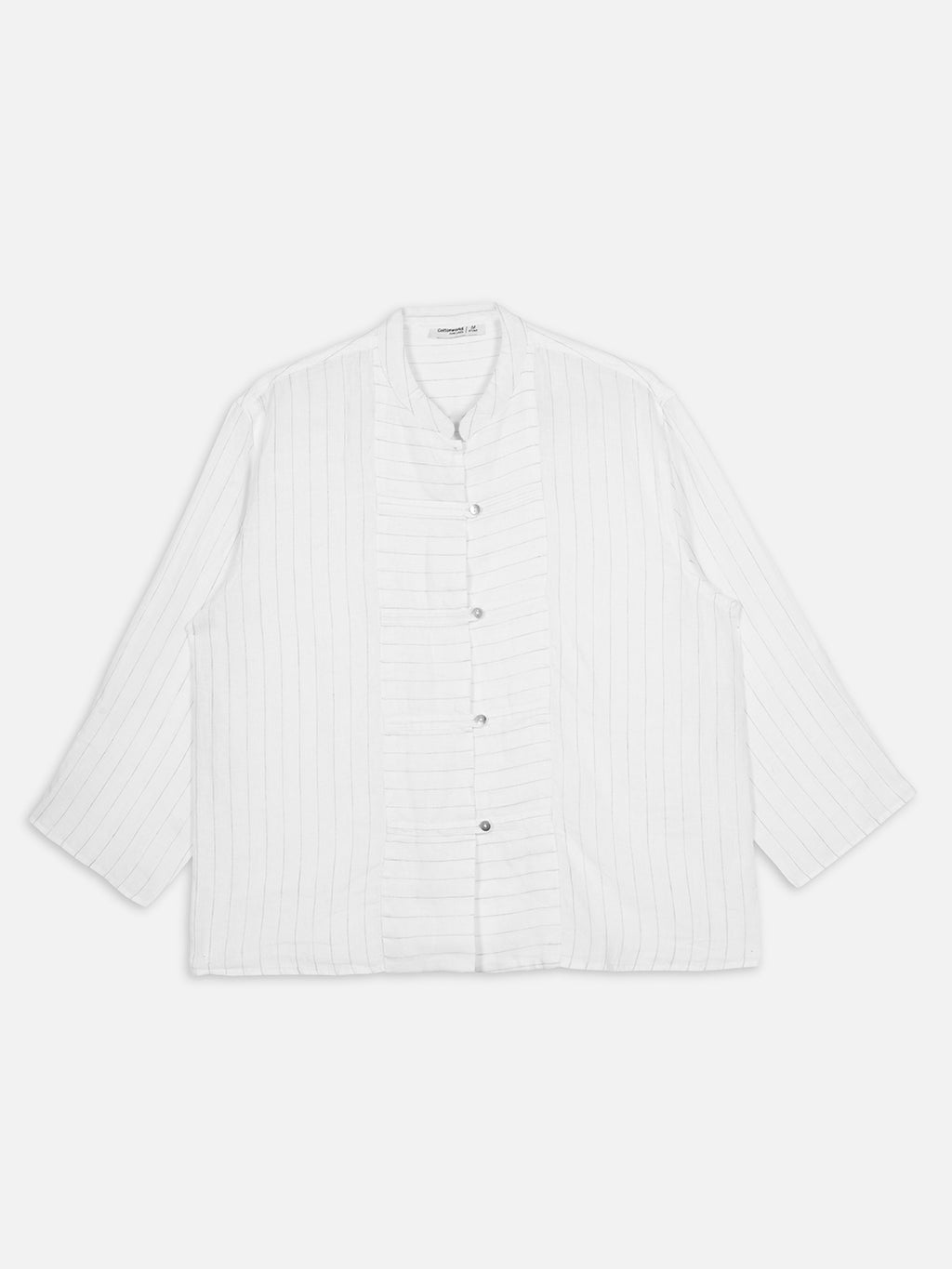 Women's Offwhite 100% Linen Boxy Fit Blouse