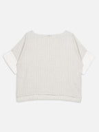 Women's Beige 100% Linen Boxy Fit Blouse