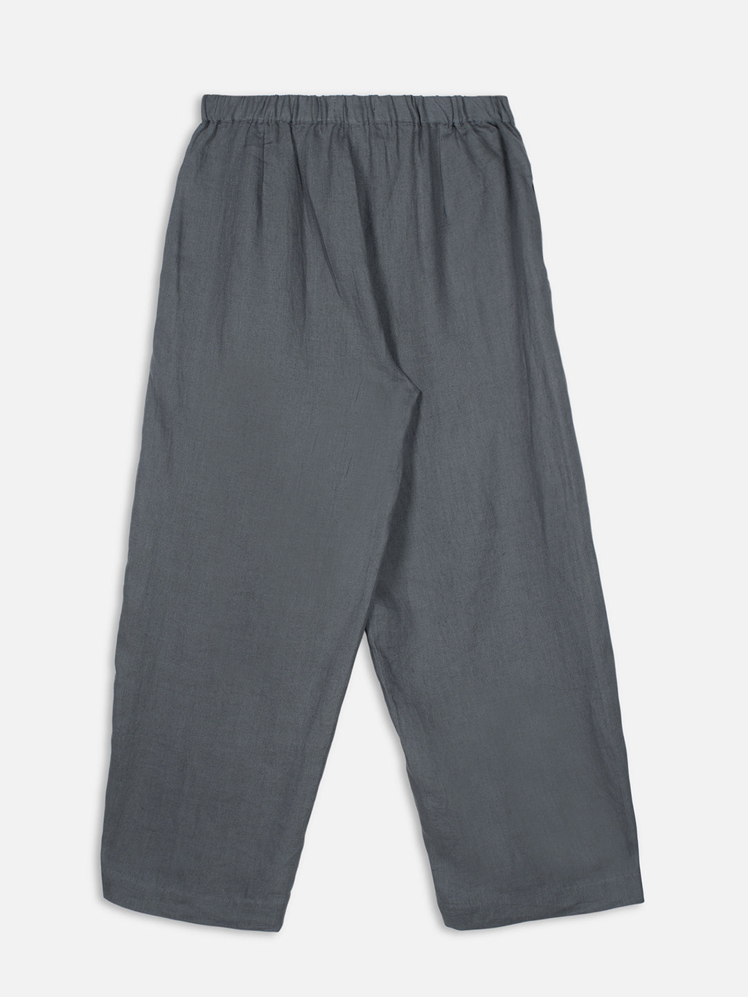 Women's Grey 100% Linen Regular Fit Pant