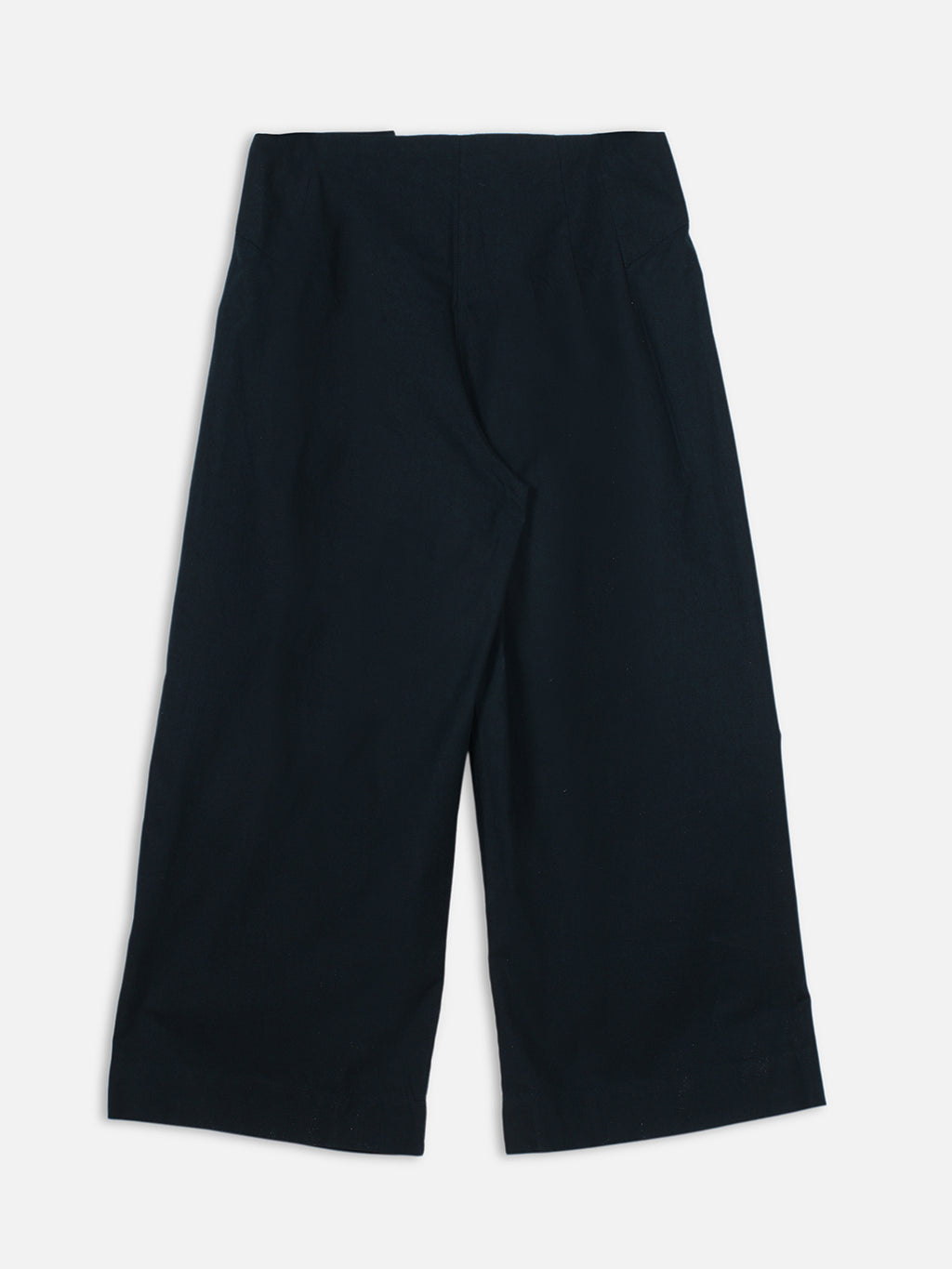 Women's Navy Cotton Linen Regular Fit Pant
