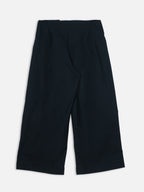 Women's Navy Cotton Linen Regular Fit Pant