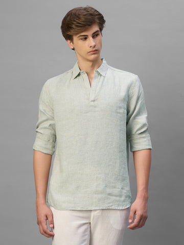 Men's Natural 100% Linen Regular Fit Shirt