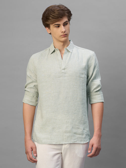 Men's Natural 100% Linen Regular Fit Shirt