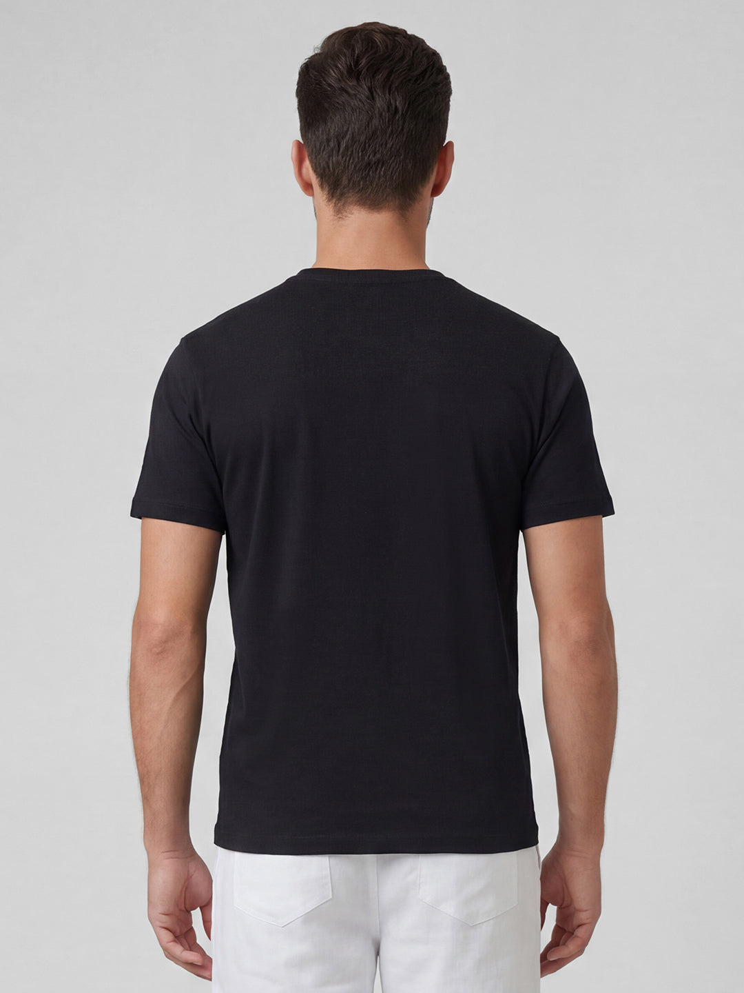 Men's Black 100% Organic Cotton Regular Fit Tshirt