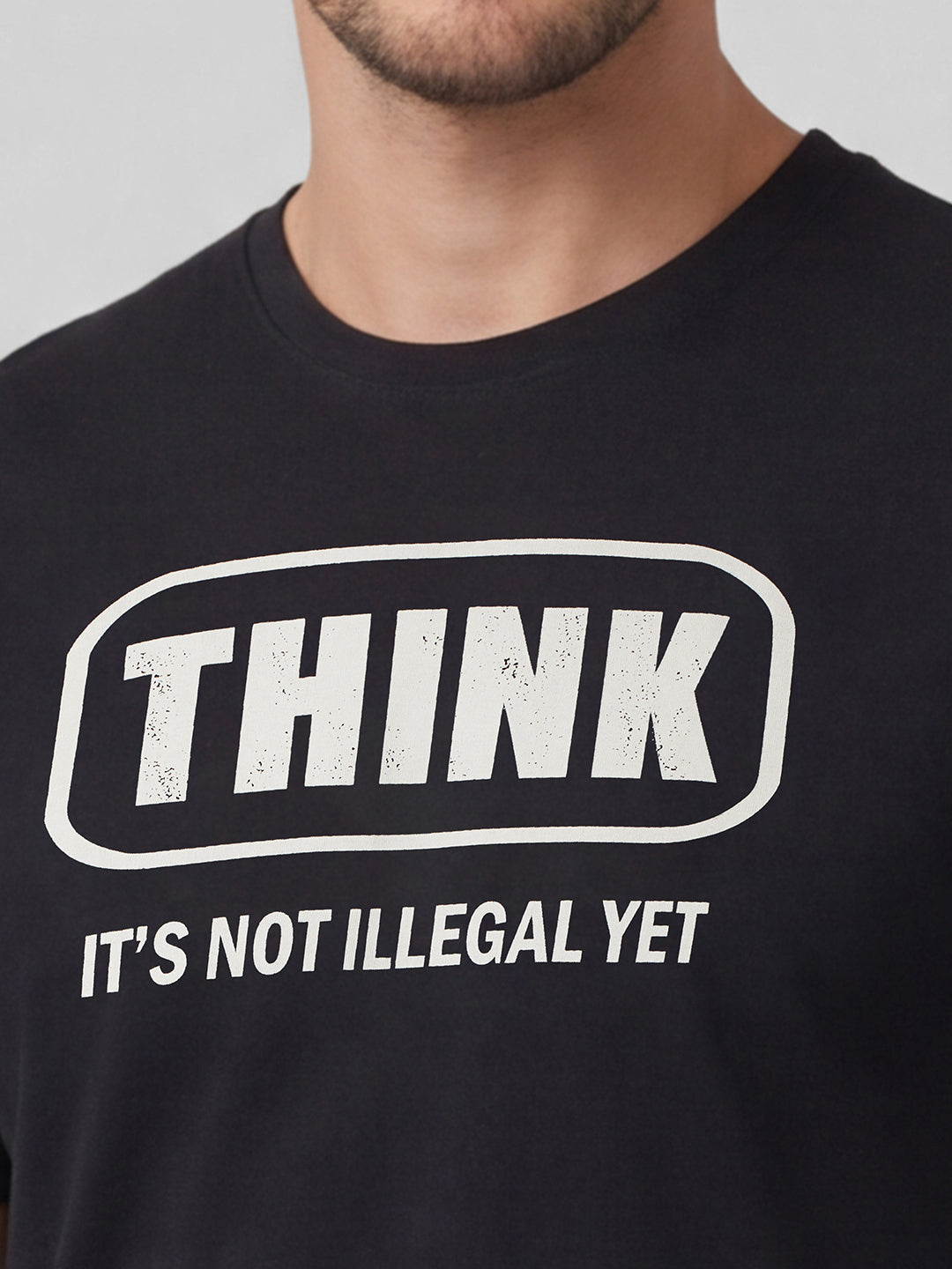 Men's Black 100% Organic Cotton Regular Fit Tshirt