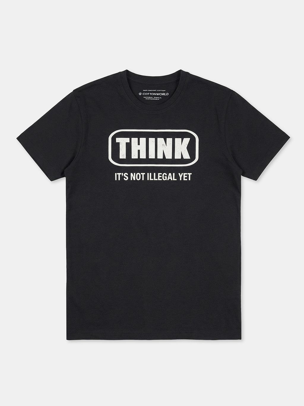 Men's Black 100% Organic Cotton Regular Fit Tshirt